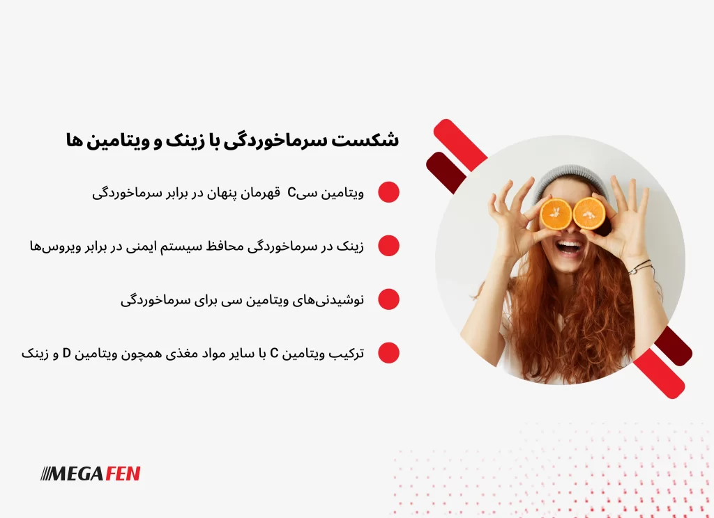 نقش ویتامین C و زینک در کاهش علائم و تسریع بهبود سرماخوردگی و تقویت سیستم ایمنی.